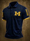 Men's Football Sports Casual Polo Shirt