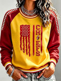 Women's Football Printed Casual Sweatshirt