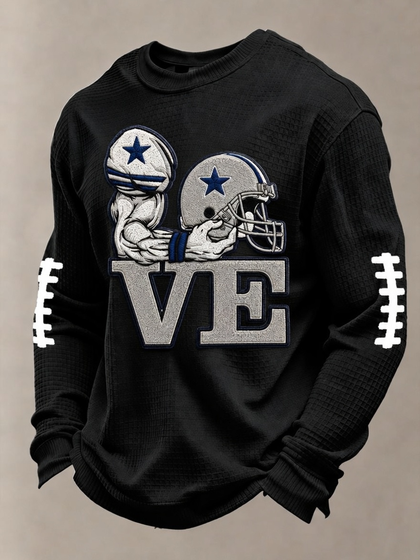 Men'S Football  Printed Waffle T-Shirt
