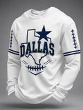 Men'S Football Printed Waffle Sweatshirt