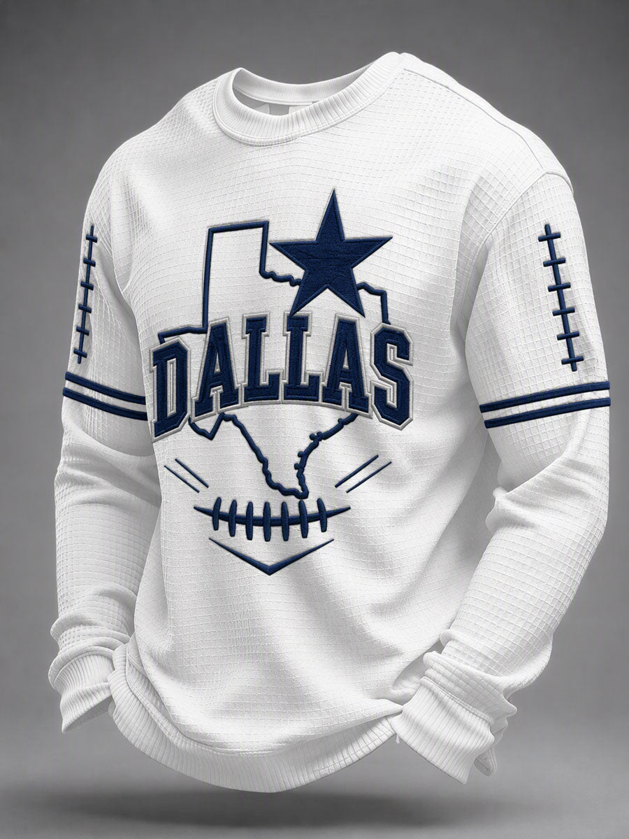 Men'S Football Printed Waffle Sweatshirt
