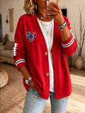 Women'S Football Fan Casual Cardigan Top