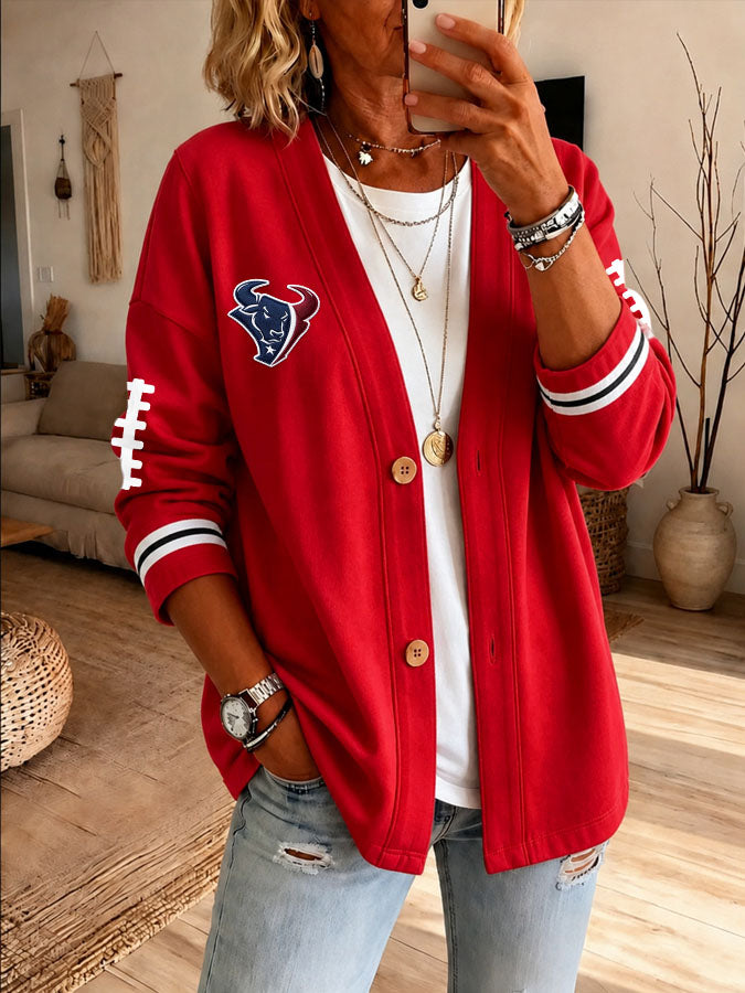 Women'S Football Fan Casual Cardigan Top