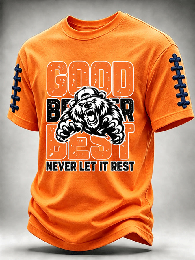 Men'S Sports Slogan Football Short Sleeved T-Shirt