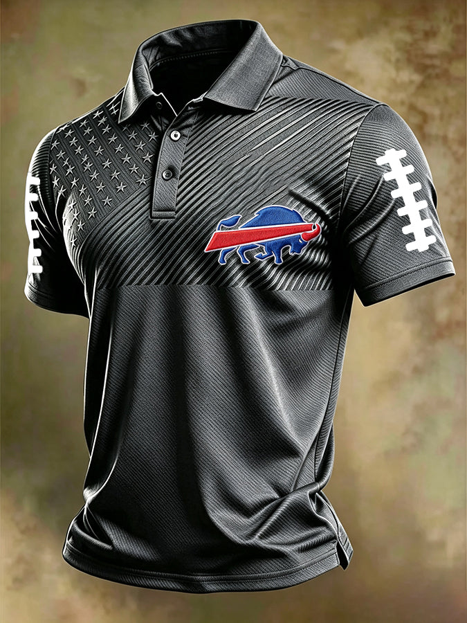 Men'S Football Printed Polo Shirt