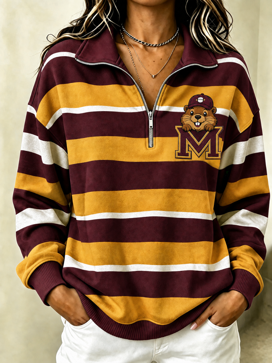 Women's Football Zip-Up Sweatshirt