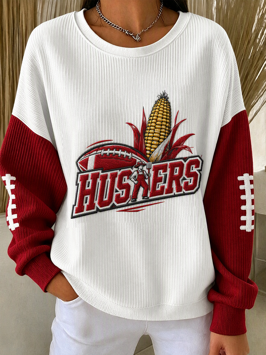 Women'S Football Print Casual Sweatshirt