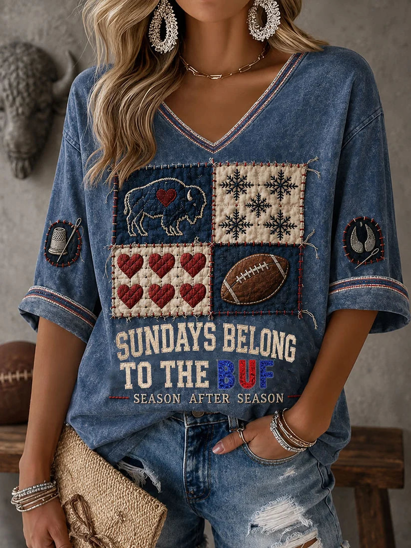 Women's Football Print Shirt