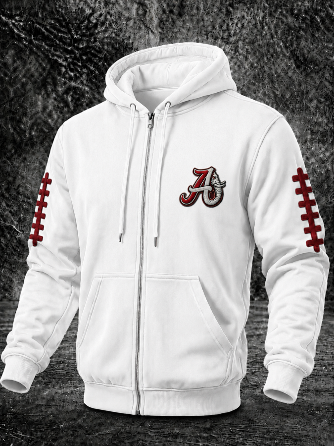 Men'S Sports Football Printed Zipper Hoodie
