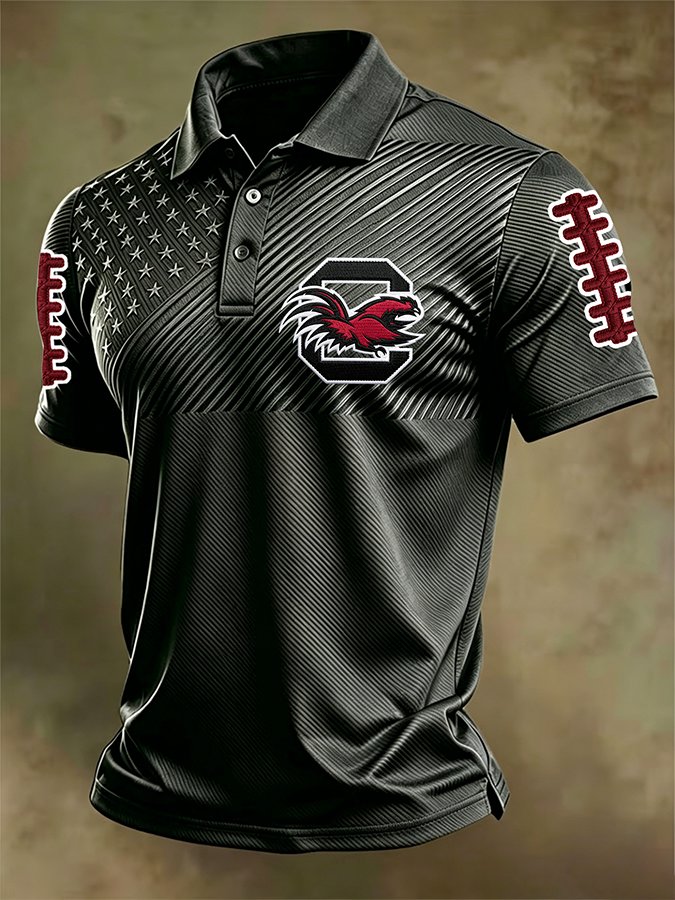 Men'S Retro Football Polo Shirt