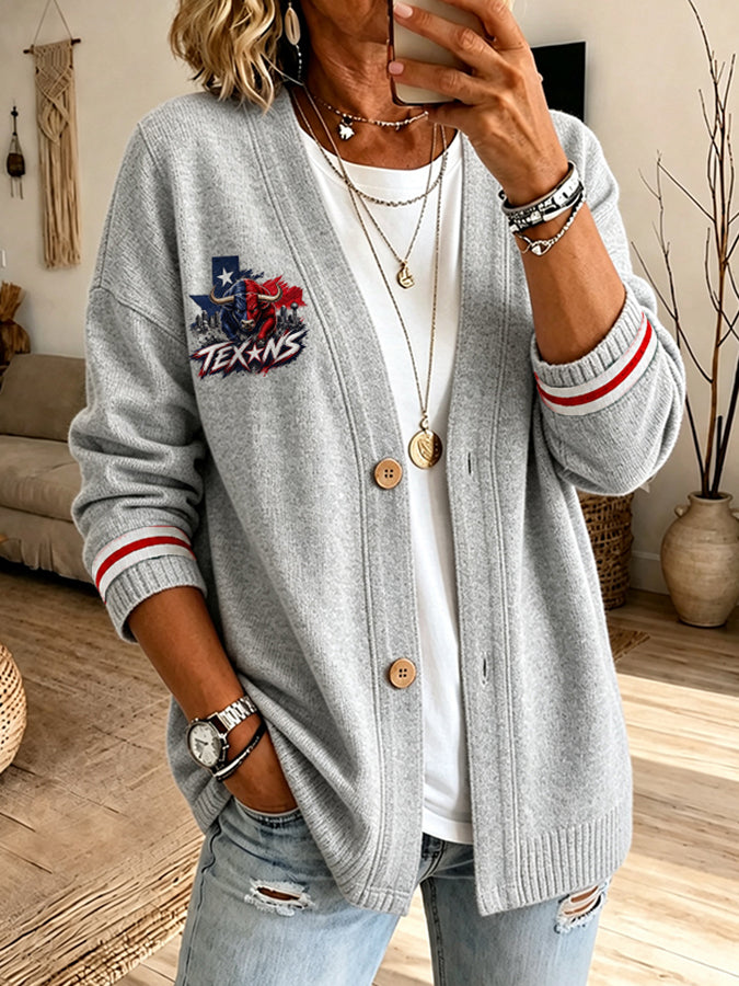 Women'S Football Fan Casual Cardigan Top