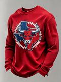 Men's Houston Texans Football Bull Texas Map Printed T-shirt