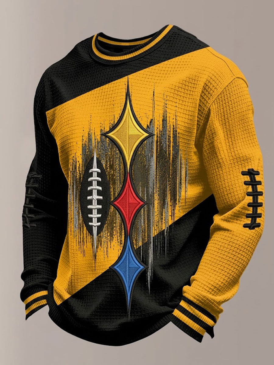Men'S Football Printed Waffle T-Shirt
