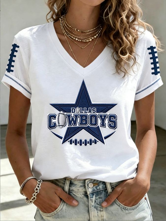 Women'S Football Print Short-Sleeve T-Shirt