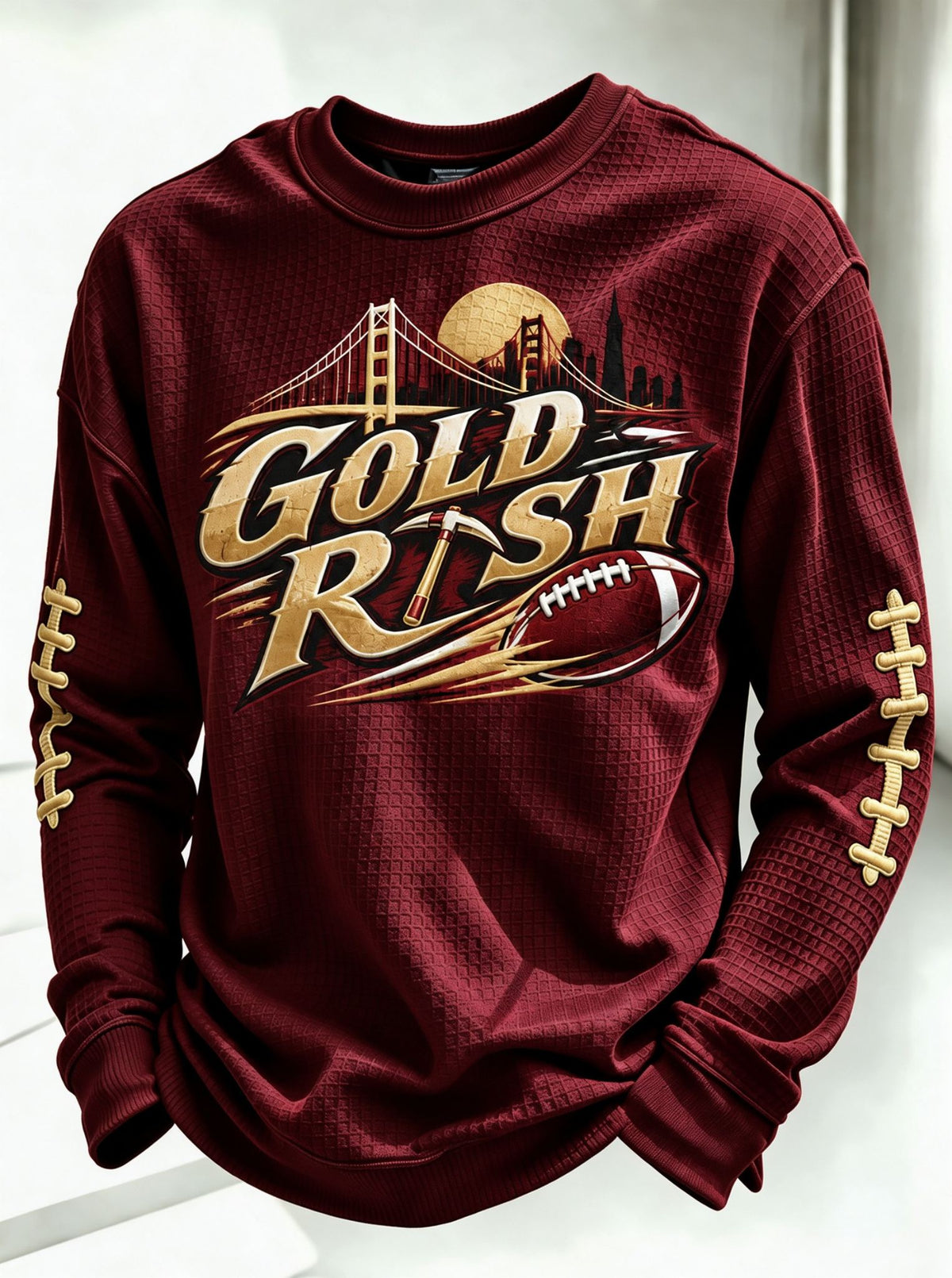 Men'S Football Enthusiast Sports Waffle Top