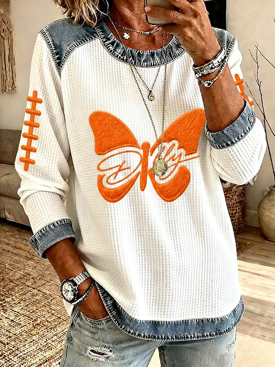 Women'S Football Printed Casual Long Sleeve Top