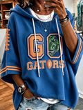 Women'S Retro Rugby Printed Hoodie