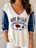 Women's Football Casual Print Top