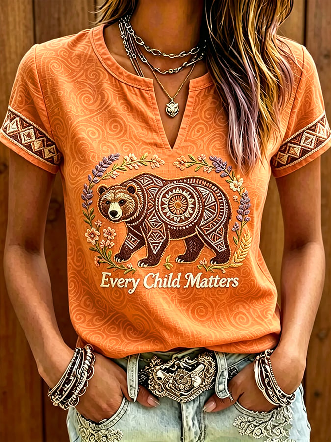 ❤️Buy 3 Get 20% Off❤️Women's  Retro Orange Shirt Day Print T-shirt