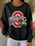 Women'S Football Print Casual Sweatshirt