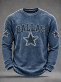 Men's Football Fan Round Neck Waffle Hoodie