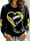 Women'S Retro Rugby Round Neck Sports Shirt