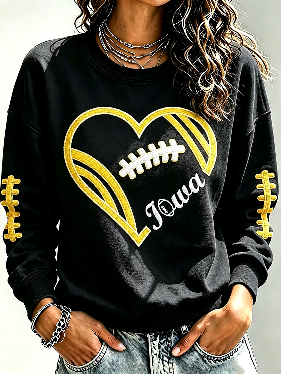 Women'S Retro Rugby Round Neck Sports Shirt