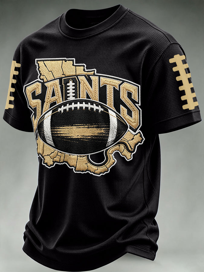 Men'S  Football  Printed  Waffle T-Shirt