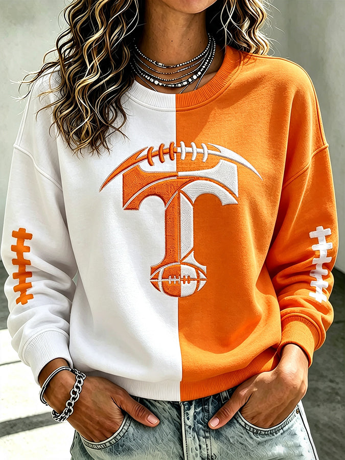 Women'S Football Fan Printed Vintage Hoodie