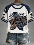 Women's Football Game Day Printed T-shirt