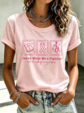 Women'S Breast Cancer Awareness Printed Casual T-Shirt