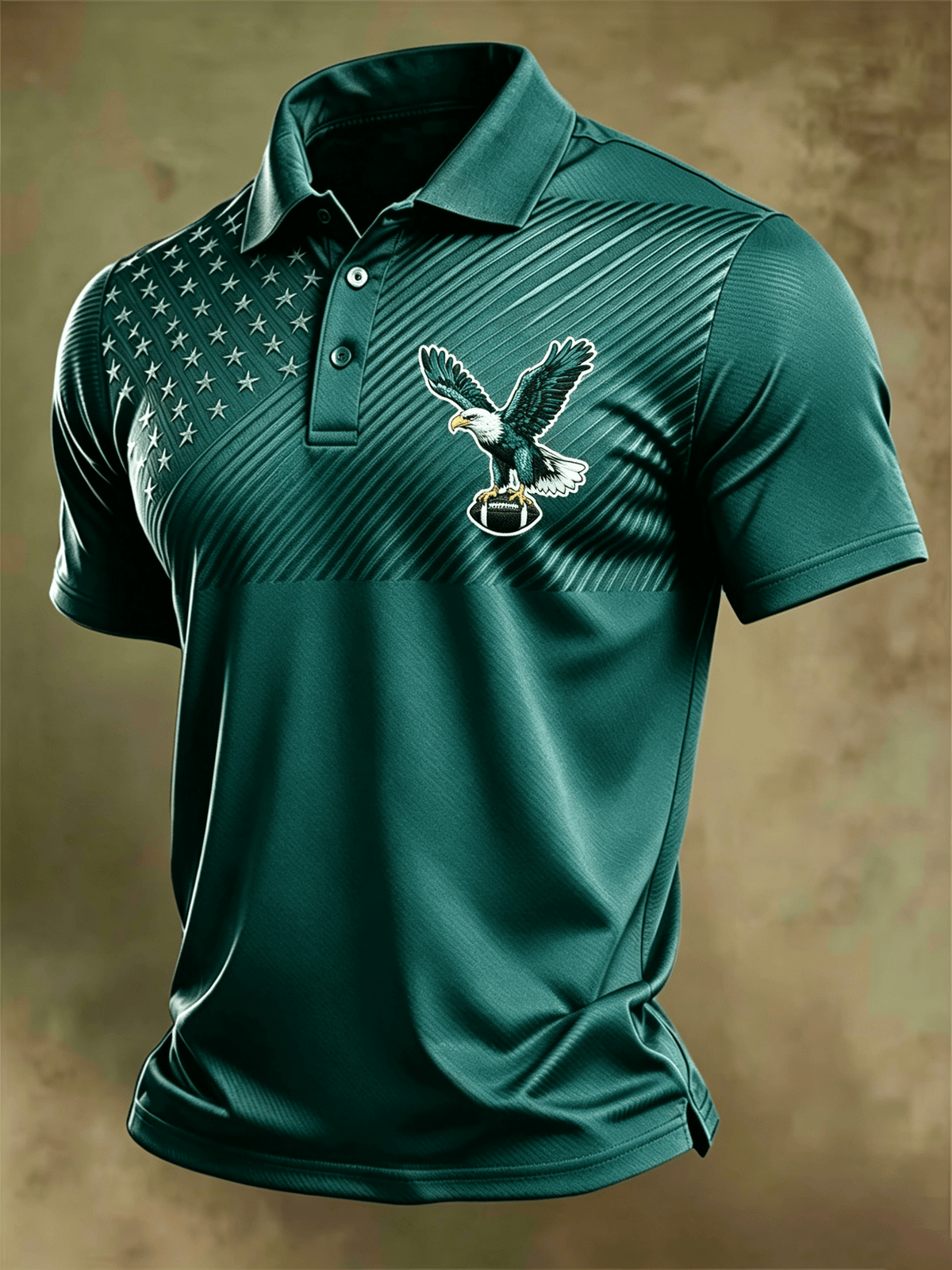 Men'S Football Casual Printed Polo Shirt
