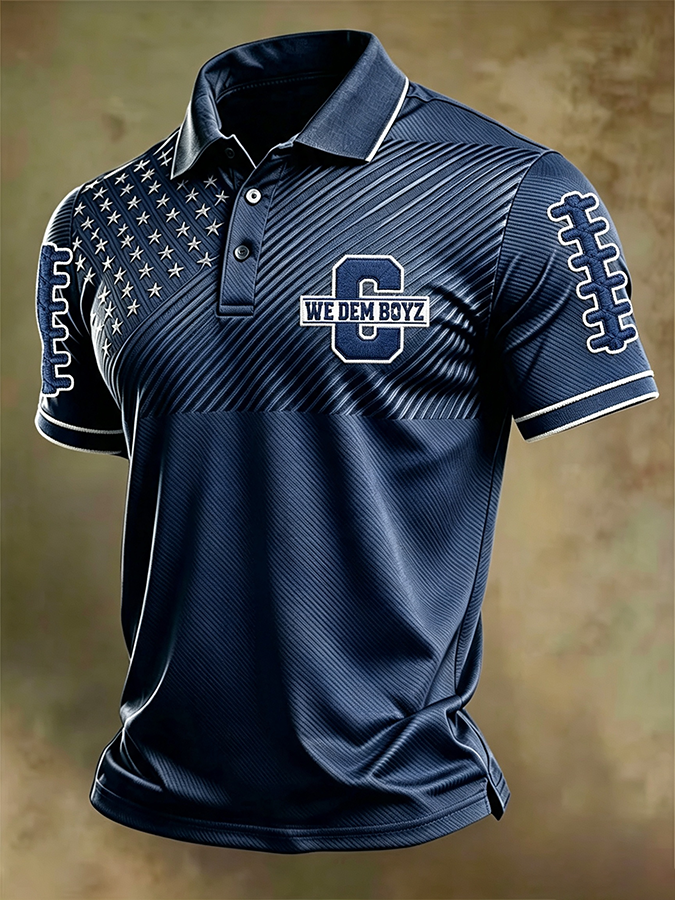 Men'S Retro Football Polo Shirt