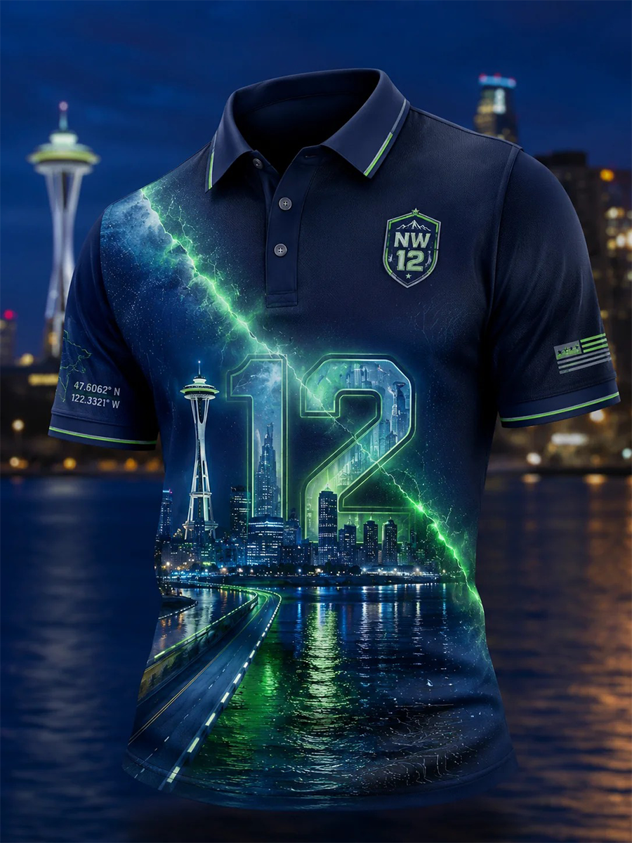 Men'S Football Good Better Best Printed Short Sleeved Polo Shirt