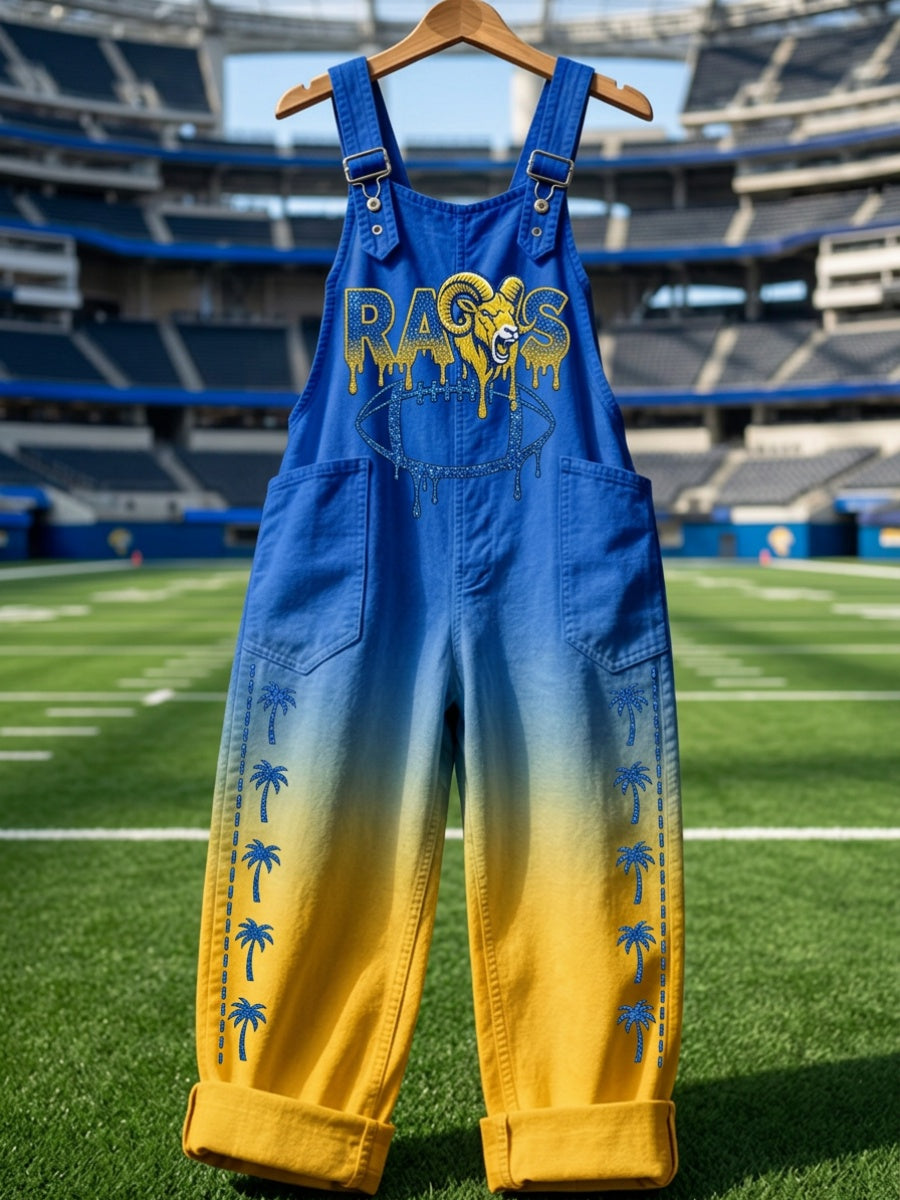 Women's Football Print Overalls