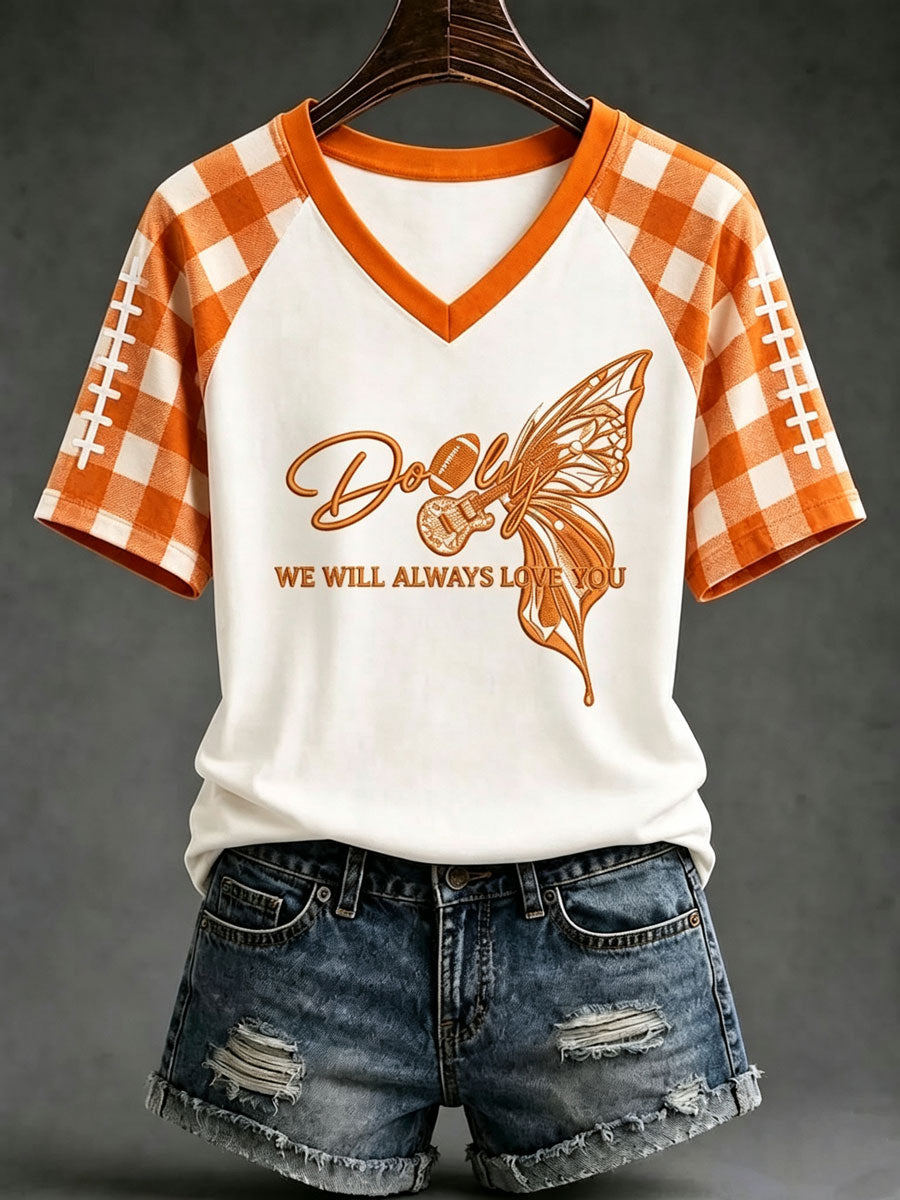 Women's Football Commemorative Printed Casual T-Shirt