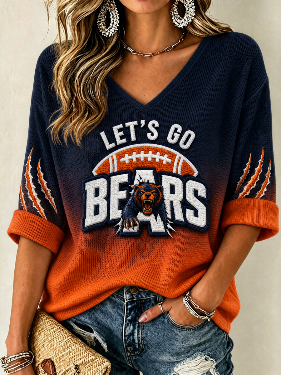 Women'S Rugby Printed Waffle Long Sleeve T-Shirt