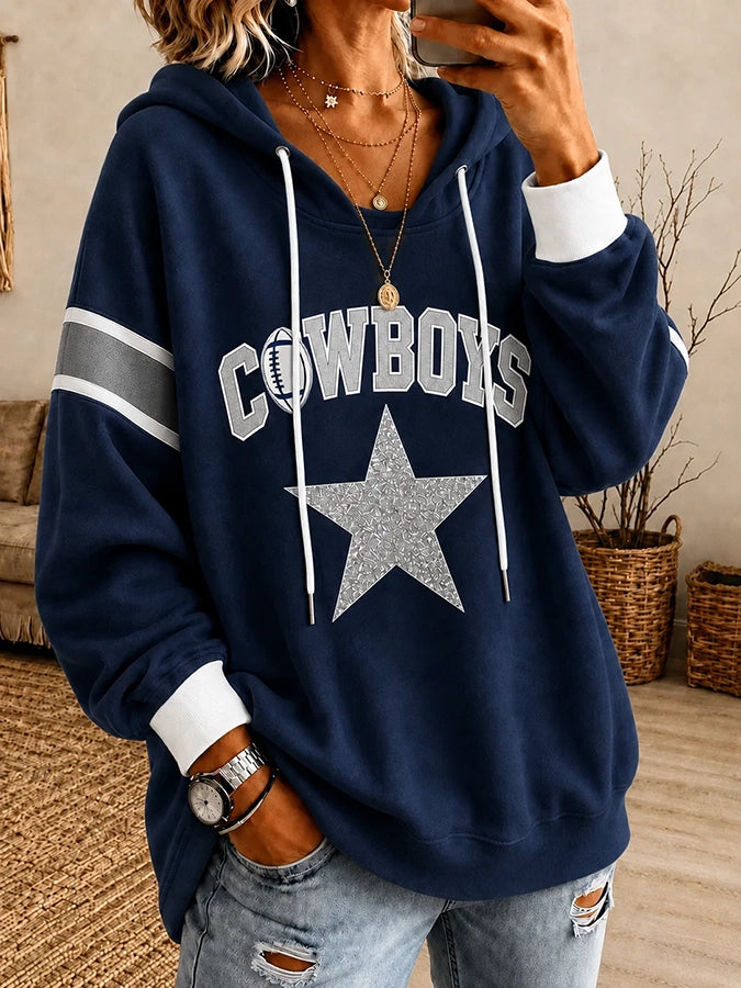 Ladies' Rugby Printed Hooded Top
