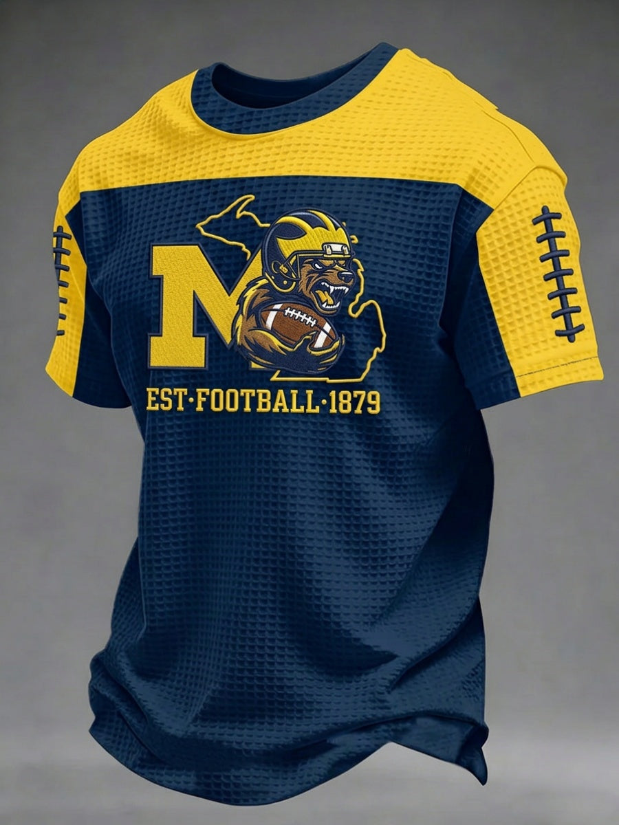 Men's Football Pattern Waffle T-Shirt