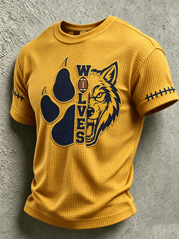 Men's Rugby Waffle Round Neck T-Shirt