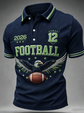 Men's Seattle Football Printed Vintage Fashion Polo Shirt
