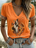 ❤️Buy 3 Get 20% Off❤️Women's Retro Orange Shirt Day Print T-shirt