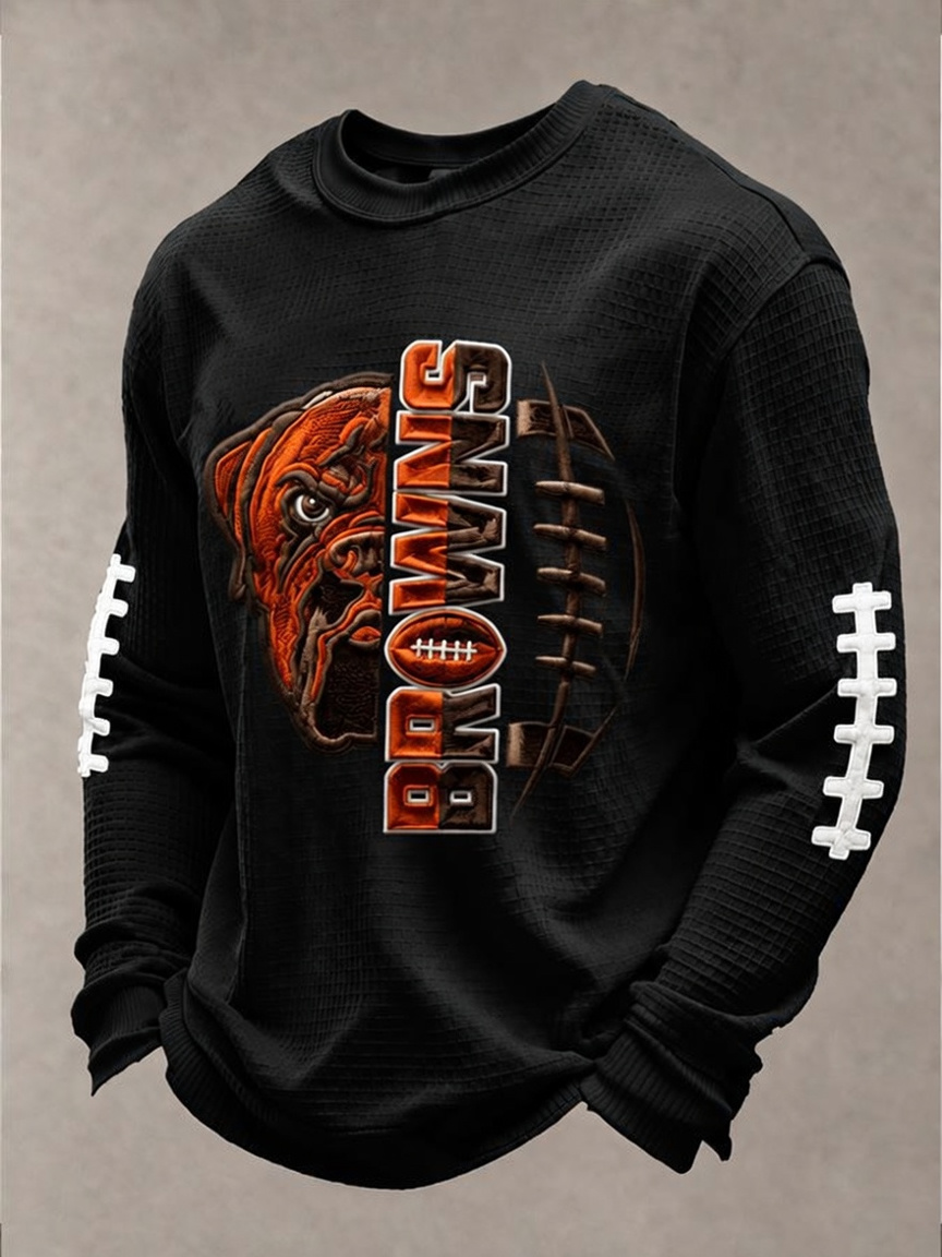 Men'S Football Printed Waffle T-Shirt