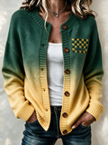Women'S Football Fans Printed Knitted Cardigan Top