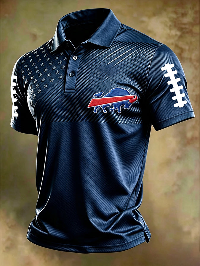 Men'S Football Printed Polo Shirt
