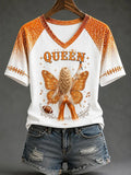 Women's Football Commemorative Printed Casual T-Shirt