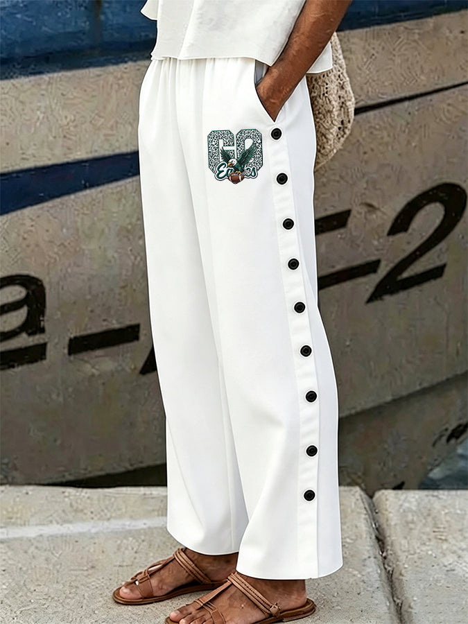 Women'S Football Cotton Linen Loose Pants