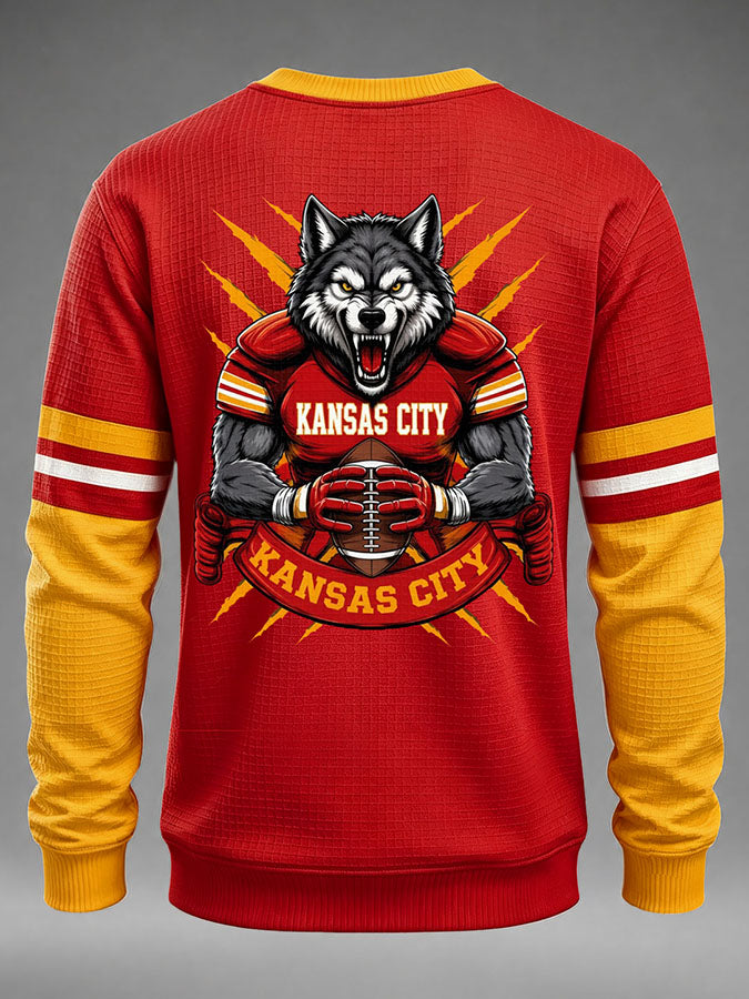 Men'S Football Printed Waffle T-Shirt