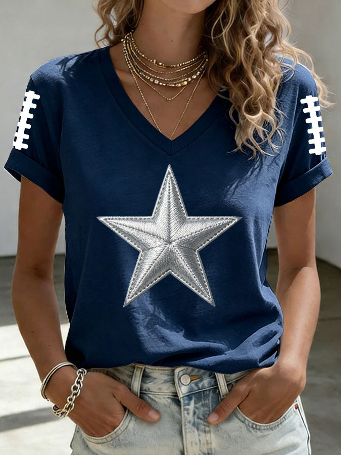 Women'S Football Print Short-Sleeve T-Shirt