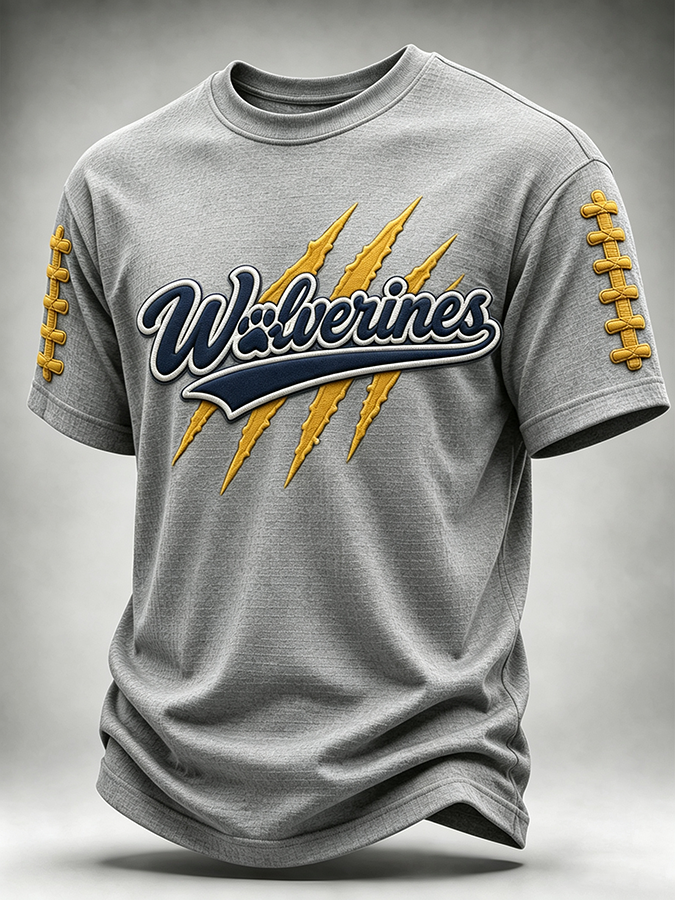 Men's Rugby Waffle Round Neck T-Shirt